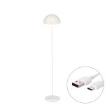 Outdoor Floor Lamp White Rechargeable 3-Step Dimmable - Keira