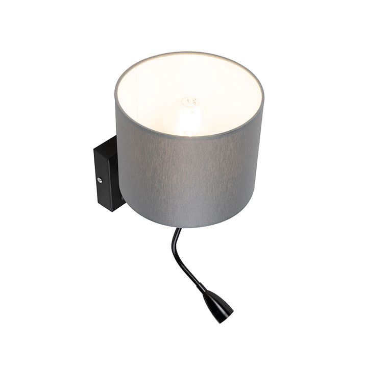 Moderna zidna lampa crna sa sivim sjenilom - Brescia