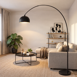 Moderna lučna podna lampa crna - XXL