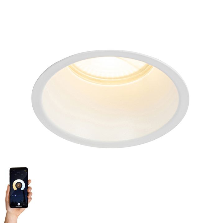 Išmanus įleidžiamas prožektorius baltas IP44 su Wifi GU10 70mm - Dept