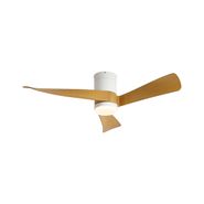Stropný-ventilátor-biely-s-potlačou-dubového-dreva-132-cm-vrátane-LED-stmievateľného-s-diaľkovým-ovládaním---Twist