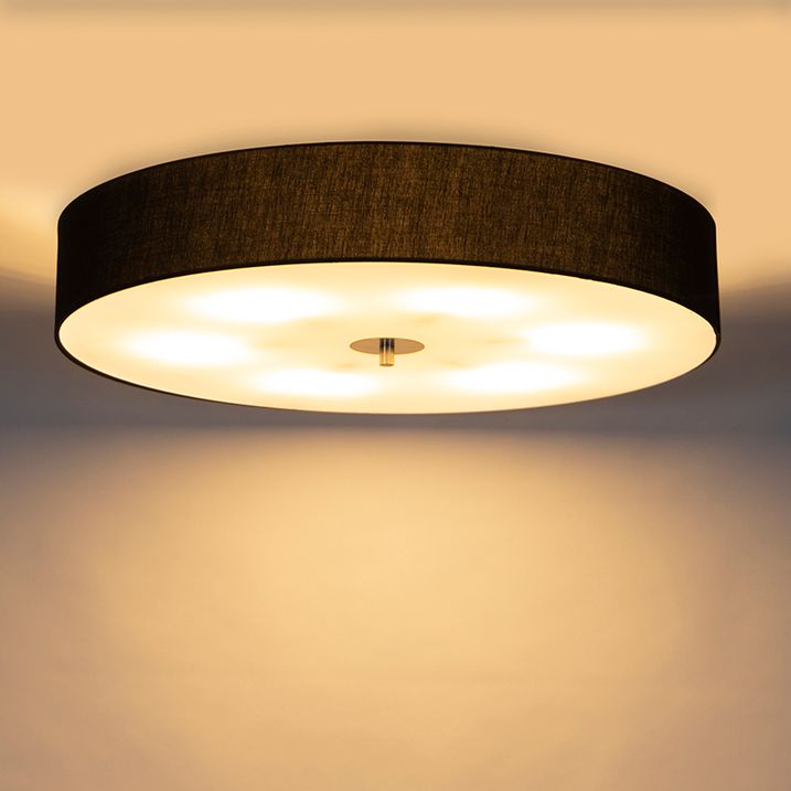 Rustik Tavan Lambası Siyah 70 cm - Drum