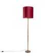 Lámpara-de-pie-vintage-dorada-con-pantalla-roja-40-cm---Simplo