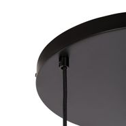Smarte-Pendelleuchte-schwarz-mit-Messing-und-bernsteinfarbenem-Glas-3-flammig-inkl.-3-Wifi-G95---Zuzanna