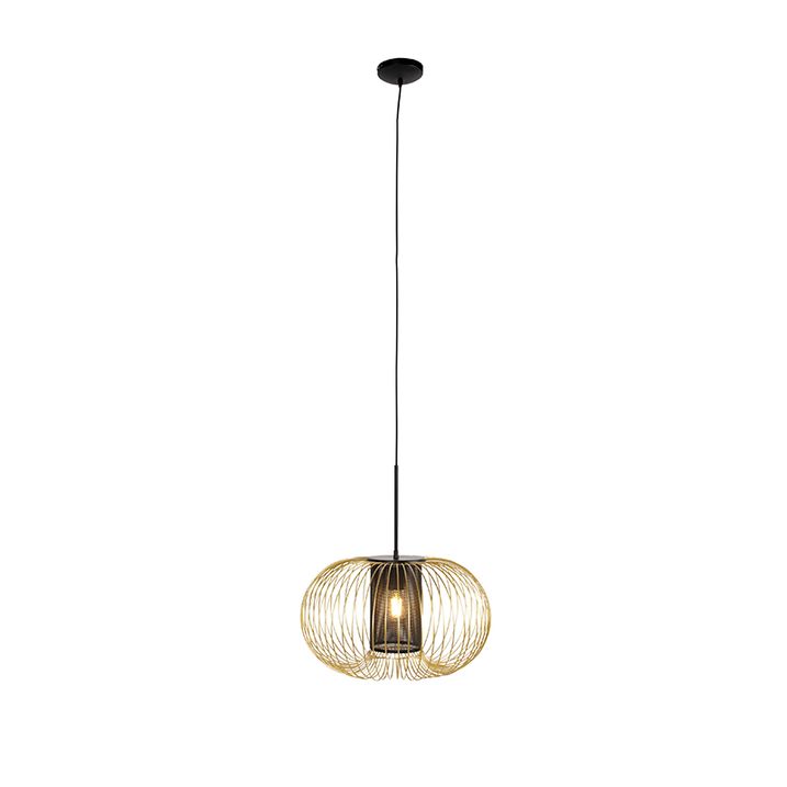 Design hanglamp goud met zwart 50 cm - Marnie