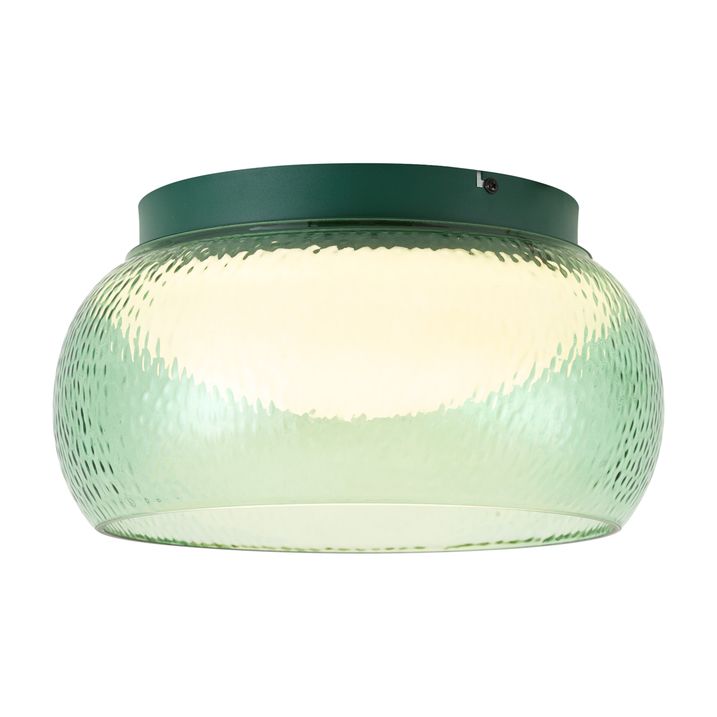Art Deco plafondlamp groen met glas incl. LED 3-staps dimbaar - Thimble