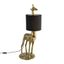 Vintage-vloerlamp-messing-stoffen-kap-zwart---Animal-Giraf-To