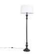 Candeeiro-de-pé-preto-com-abaajur-de-linho-branco-45cm---Classico