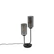 Art-Deco-tafellamp-zwart-met-smoke-glas-2-lichts---Laura