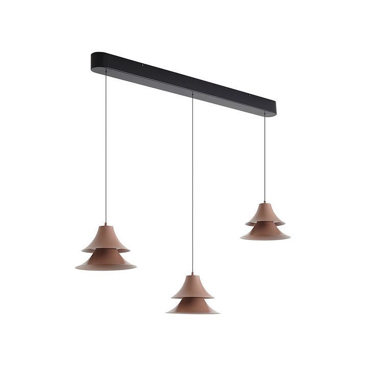 Viseća lampa crna sa moka bojom uklj. LED 3-stepenasto zatamnjivanje 3-svetla Easylift - Witch