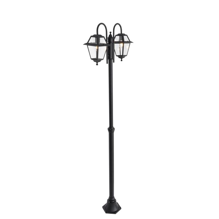 Lanterne d'extérieur classique noire 235 cm 2 lumières IP44 - Berta