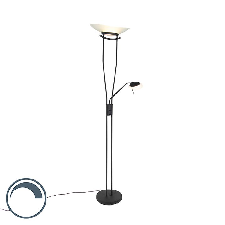 Moderní stojací lampa černá vč. LED - Lexus