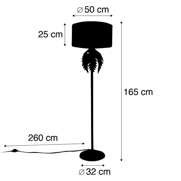 Chytrá stojací lampa zlatá 145 cm s odstínem zelená vč. Wifi A60 - Botanica