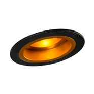 Set-of-6-Recessed-Spotlights-Round-Black-with-Gold-Rotatable-and-Tiltable---Chuck