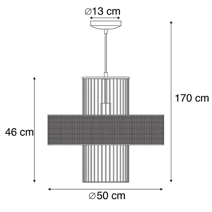 Chytré závěsné svítidlo zlaté s černou 50 cm vč. Wifi G95 - Tess