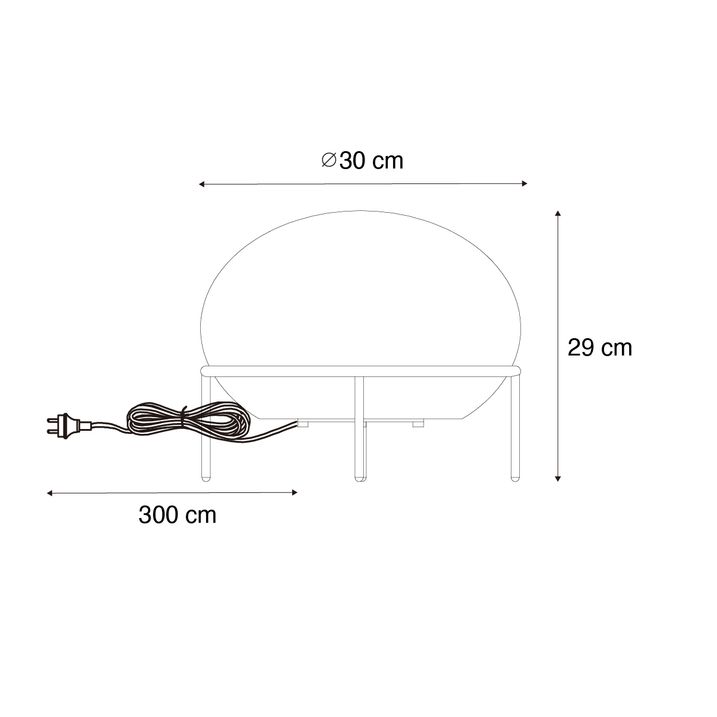 Lampada da tavolo da esterno di design nera - Jannie
