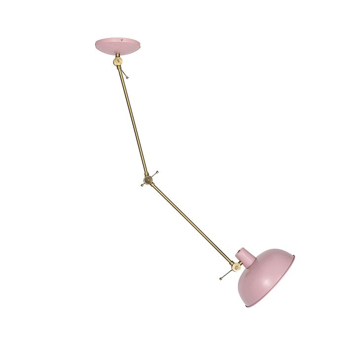 Retro loftslampe pink med bronze - Milou