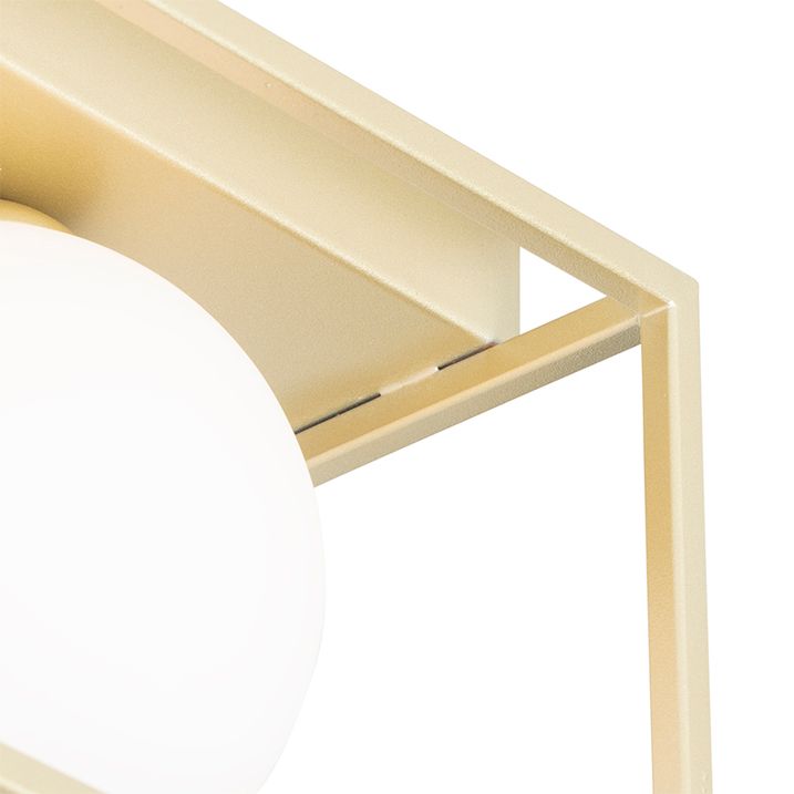 Design taklampe gull med hvitt glass 2-lys - Aniek