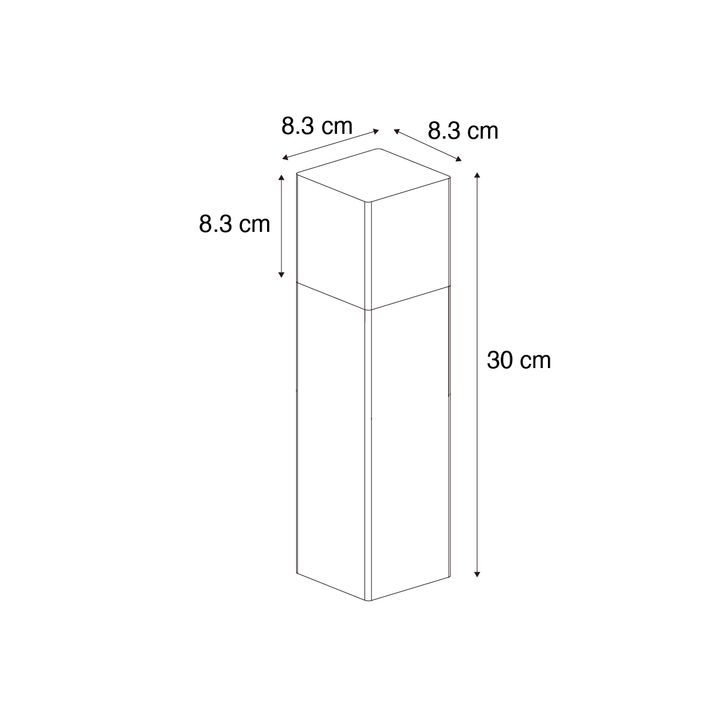 Buitenlamp zwart met smoke glas met grondpin en kabelmof 30cm IP44 - Denmark