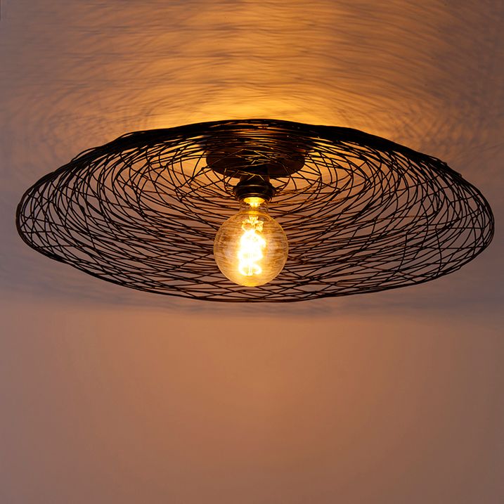 Orientální stropní svítidlo černé 60 cm - Glan