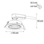 Set-of-6-Modern-Recessed-Spotlights-Black-Tiltable---Club