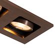Set-mit-6-Einbaustrahlern-Dunkelbronze-Rechteckig-2-Licht-Verstellbar---Qure