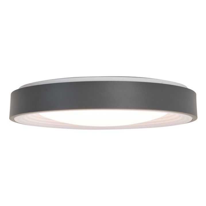 Nowoczesna lampa sufitowa szara z białym wykończeniem 38 cm z LED z funkcją ściemniania RGB - Kanton