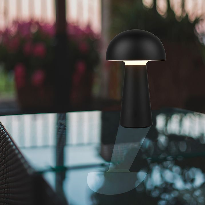 Vonkajšia stolná lampa čierna nabíjateľná 3-stupňová stmievateľná - Daniel
