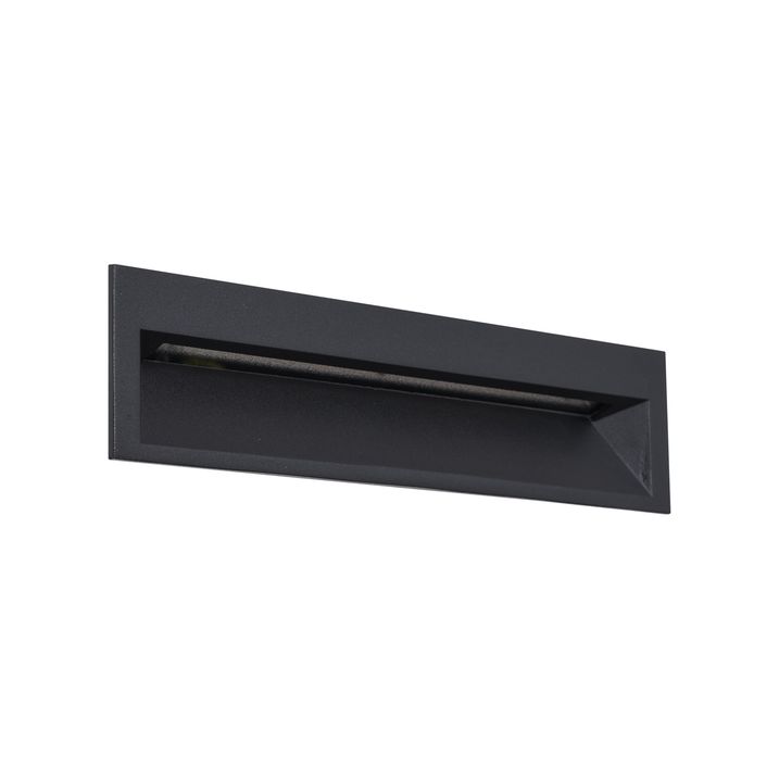 6 modernin upotetun seinävalon sarja musta 28cm sis. LED IP65 - Mert