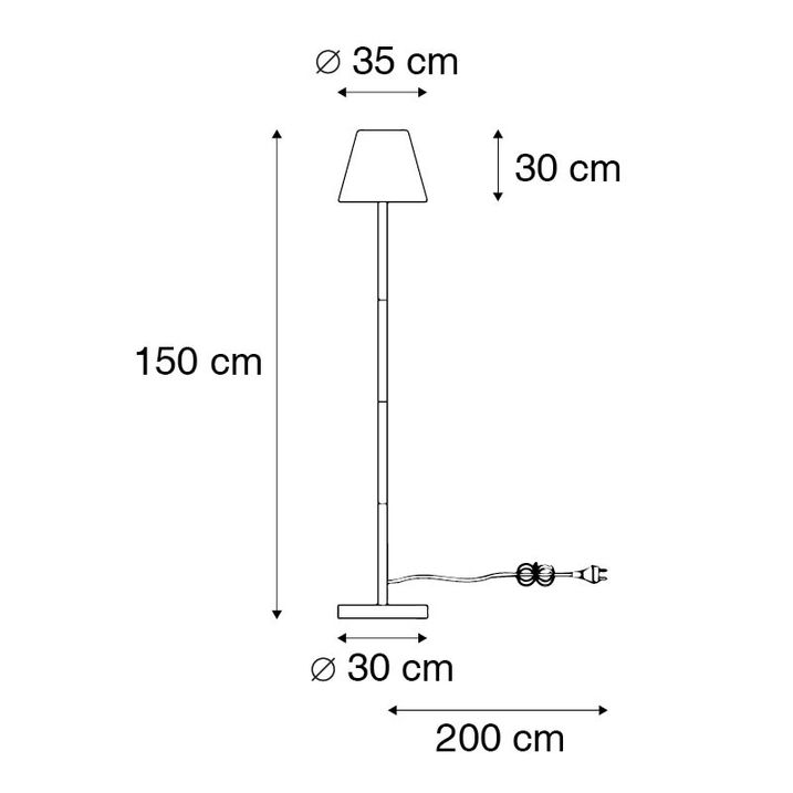 Smart gulvlampe sort med hvid skærm 35 cm IP65 inkl. WiFi A60 - Virginia