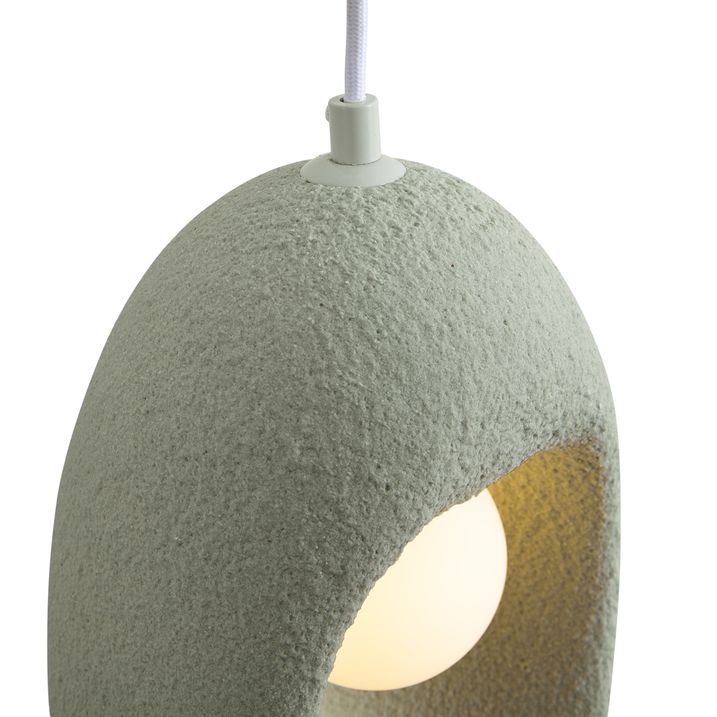 Japandi Pendant Lamp White with Organic Light Green Shade 3-Light - Moonstone