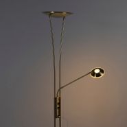 Lampada-da-terra-dorata-con-luce-di-lettura-inclusa-LED-e-porta-USB---Sevilla
