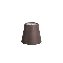 12 cm yuvarlak kahverengi keten klipsli abajur