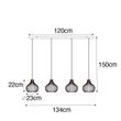 Moderne-pendellampe-sort-4-lys---Saffira