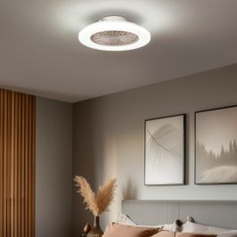 Ventilator de tavan alb 48,5 cm incl. LED Dimmable in Kelvin cu telecomandă - Clemo