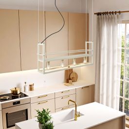 Industriële hanglamp beige 4-lichts - Cage Rack