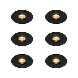 Zestaw 6 Nowoczesna wpuszczana plamka czarna 12 cm - Buco