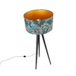 Gulvlampe-stativ-svart-med-skjerm-påfugl-50-cm---Tripod-Classic