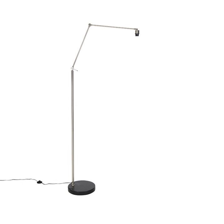 Moderna podna lampa čelična sa sjenilom taupe 45 cm - Urednik