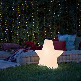 Julegulvlampe hvit 45 cm inkl. oppladbar solcelledrevet RGBW LED - Nova