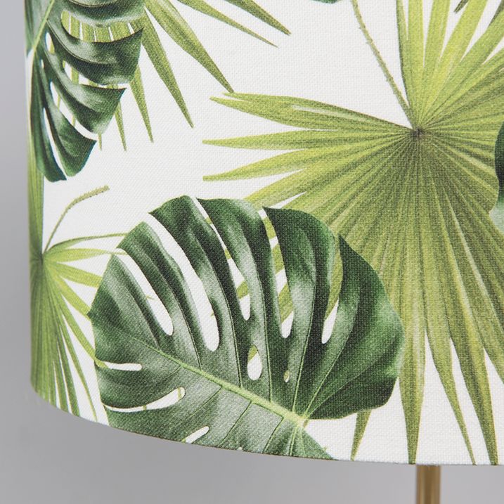 Moderní stolní lampa mosazná s listovým stínítkem 35 cm - Kaso