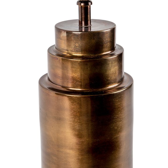 Stolní lampa v art deco stylu bronzová s kašírovaným stínítkem černým se zlatem 50 cm - Bruut