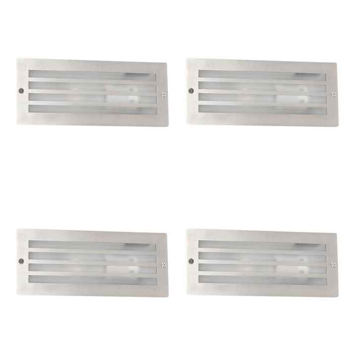 Set van 4 moderne inbouwlampen staal IP44 - Hurricane