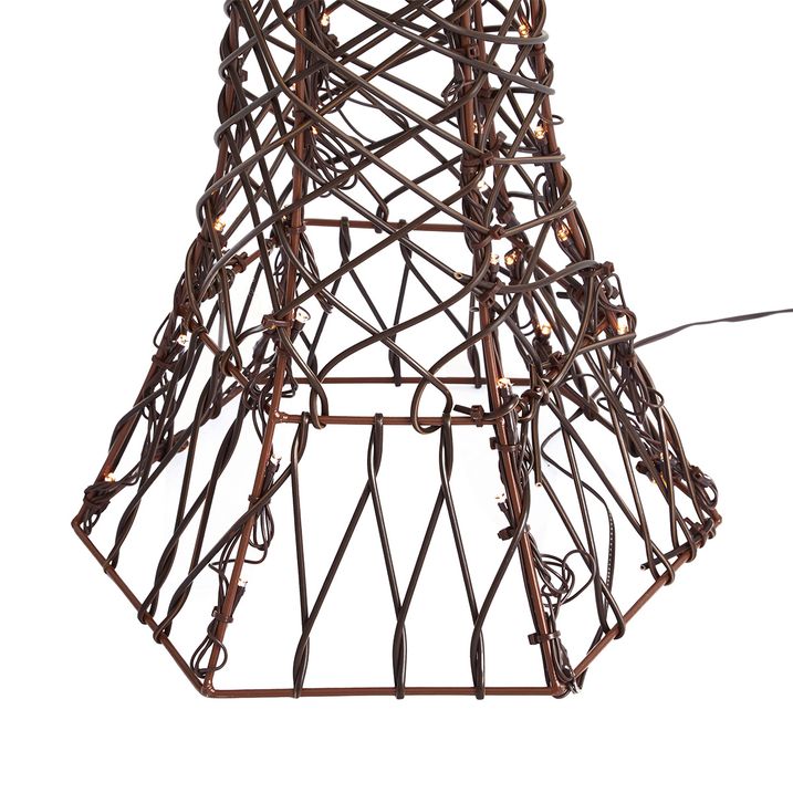 Kerst buiten lantaarn bruin rotan 150cm incl. LED IP44 - Faro