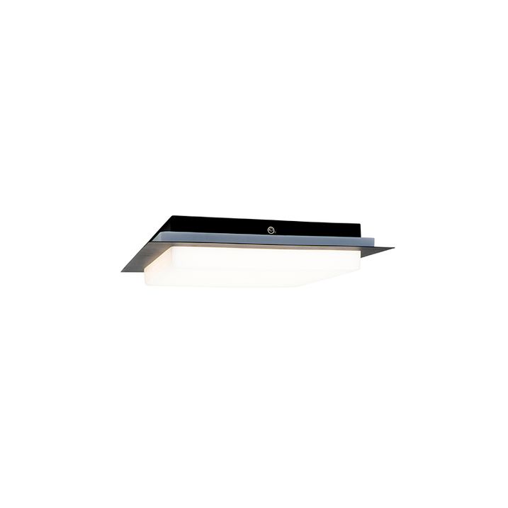 Plafonnier moderne noir carré avec LED IP44 - Lys