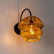 Austrumnieciska-sienas-lampa-melna-ar-zeltu---Vadi