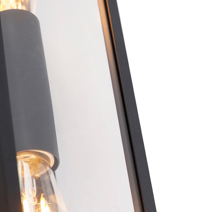 Chytré nástěnné svítidlo černé 38 cm 2-světla IP44 vč. Wifi ST64 - Charlois