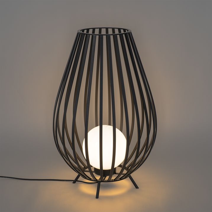 Set van vloerlampen zwart met opaal 110 cm en 70 cm - Angela