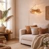 Candeeiro de Pé Art Deco Bege com Abajur Bege - Nest