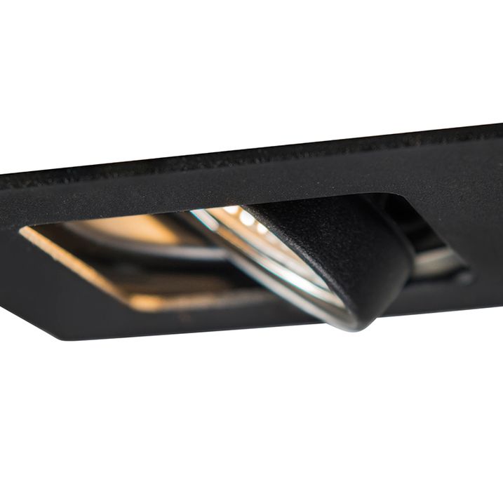 Ensemble de 6 spots encastrables carrés noirs orientables - Artemis